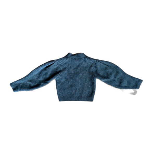 SEA New York Green Balloon Sleeve Ribbed Wool Cardigan Top   Women's Size Medium - Picture 7 of 10